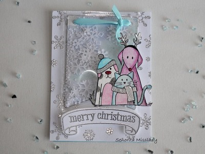 #8. Scrap & Manualidades. "Merry christmas" shaker card.