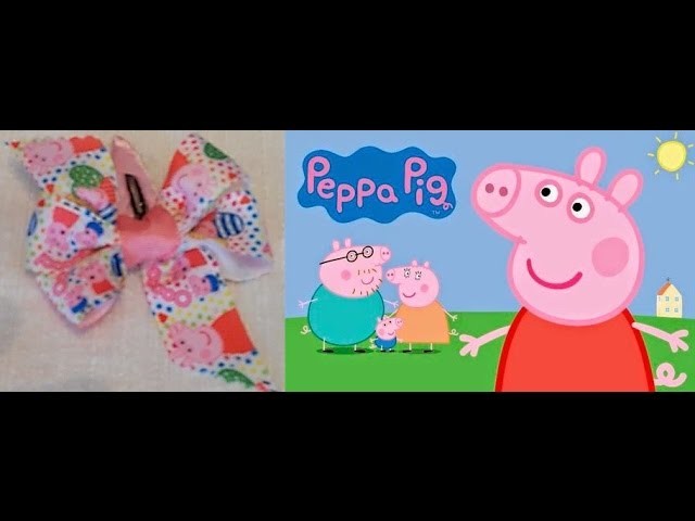 COMO HACER UN LAZO MOÑO DE PEPPA PIG | TUTORIAL-MANUALIDADES MANOLIDADES  manualidades faciles