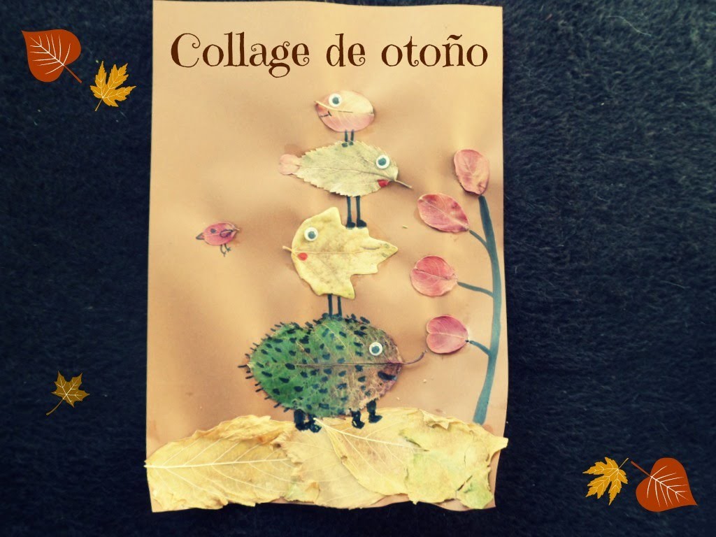 Manualidades Infantiles: DIY Collage de otoño con hojas secas