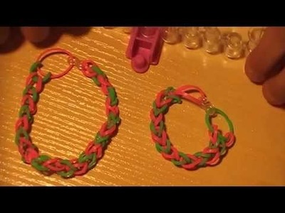 Como hacer pulsera simple rainbow loom(sin telar)