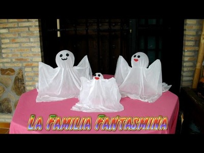 Manualidades para Halloween facil, fantasmas tranparentes DIY, la familia fantasmina