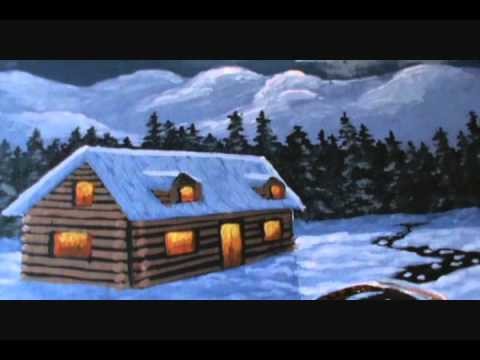 Pintar un paisaje de nieve 3 lección de pintura casa de montaña acrilico sobre tela