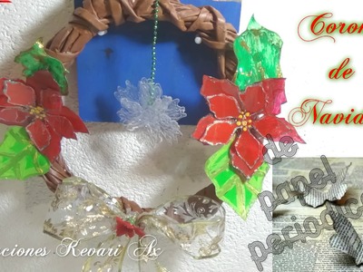 Corona Navideña con Papel Periodico DIY.Christmas wreaths with newspaper
