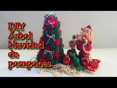 DIY Haz tu propio árbol de Navidad con pompones. Pompoms Christmas tree