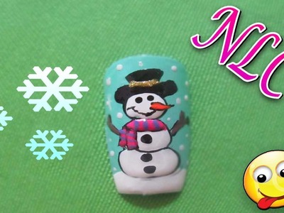 Decoración De Uñas Muñeco De Nieve - Navidad Nail Art - Christmas Nail Art - Snowman Nail Art - NLC