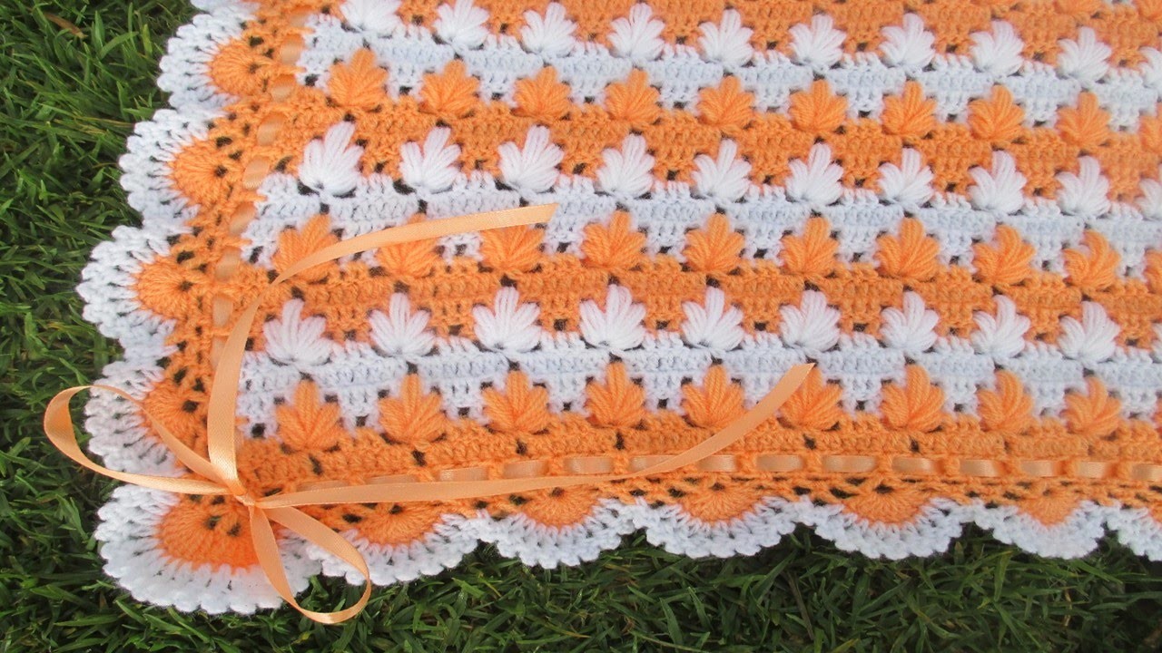 Colchita o mantita para bebe tejido a crochet paso a paso video 3