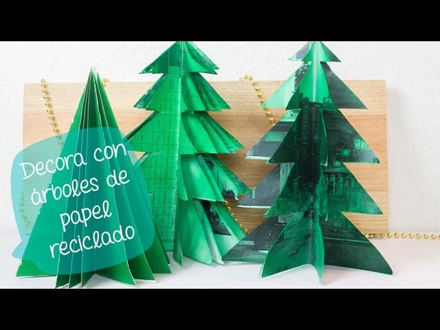 ARBOLES DE NAVIDAD de papel reciclado decorativos DIY. BigCrafts