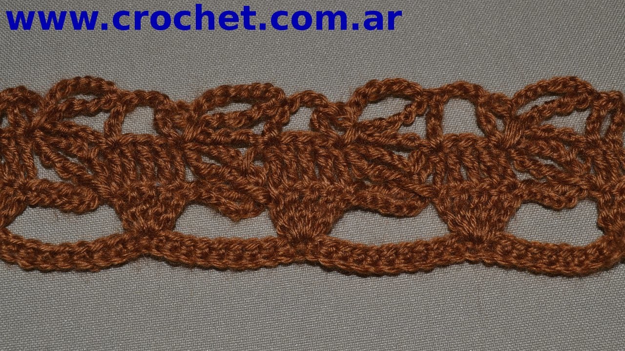 Puntilla N° 57 en tejido crochet tutorial paso a paso.