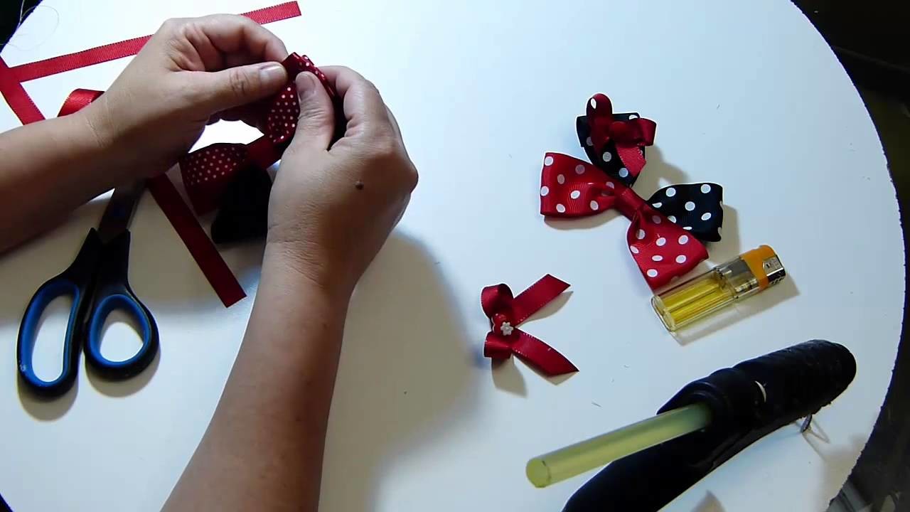 Tutorial moños sencillos en cinta para el cabello. easy ribbons tutorial