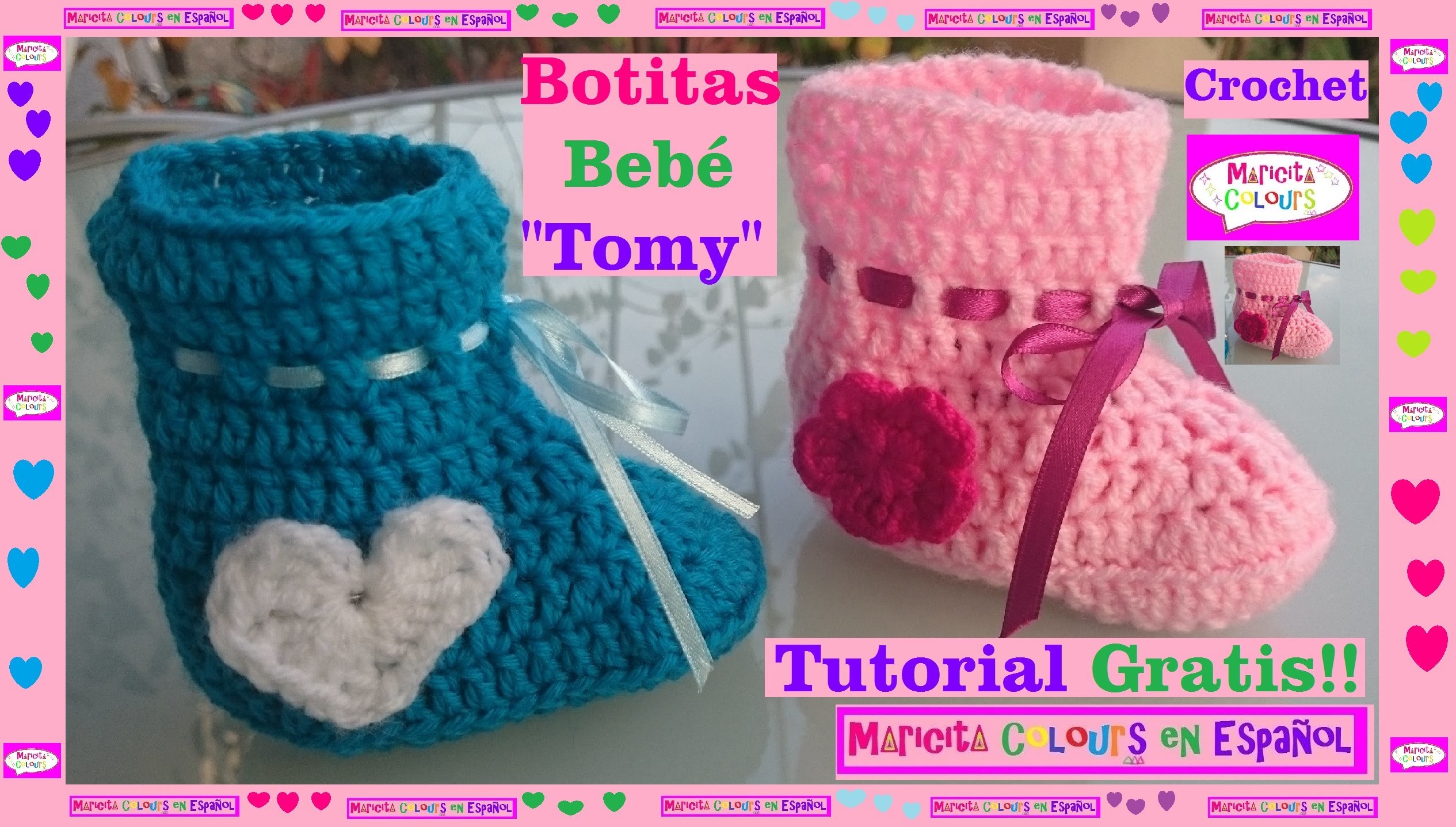 Crochet Tutorial Botitas Recién Nacidos "Tomy" (Parte 1) por Maricita Colours