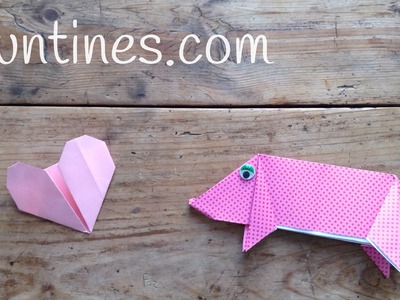 Animales de Origami: Cerdito fácil de hacer