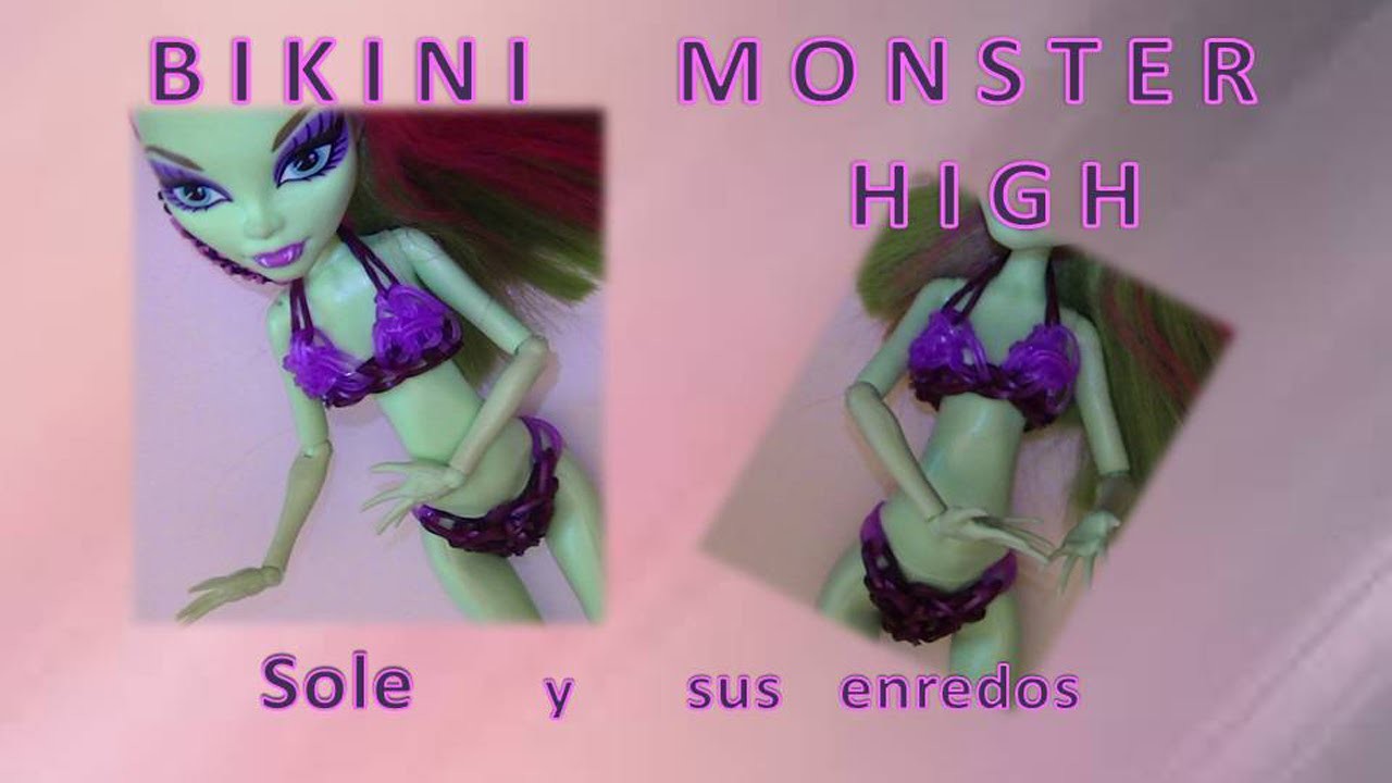 Cómo hacer un  Bikini para la muñeca Monster High con gomitas elásticas