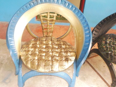 Como hacer sillas con llantas recicladas, procedimiento paso a paso