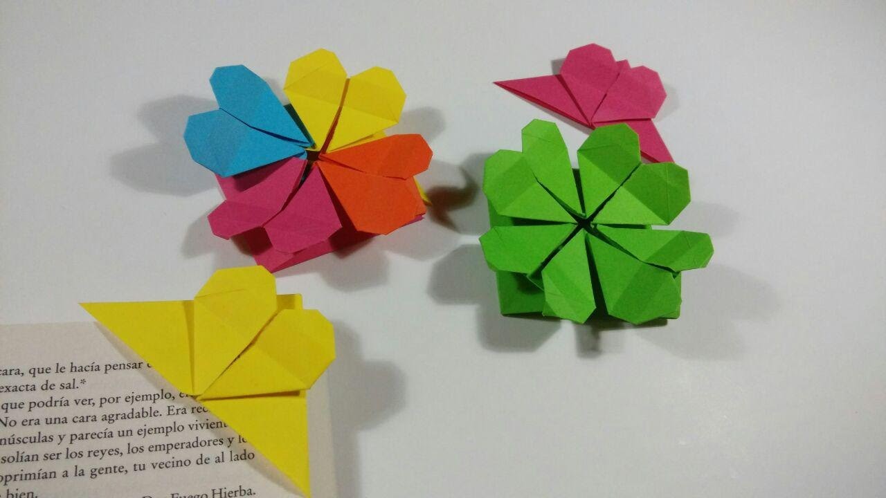 Como hacer un corazon punto de libro - Origami