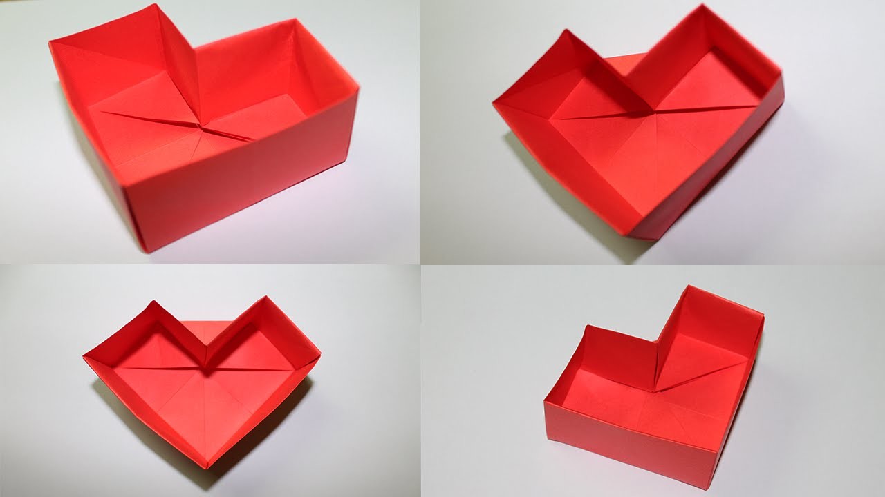 Como hacer una caja de papel en forma de corazon