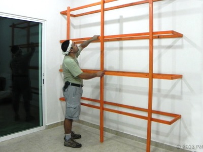 Estructura ligera para librero de piso y pared. Light structure for floor and wall bookshelf