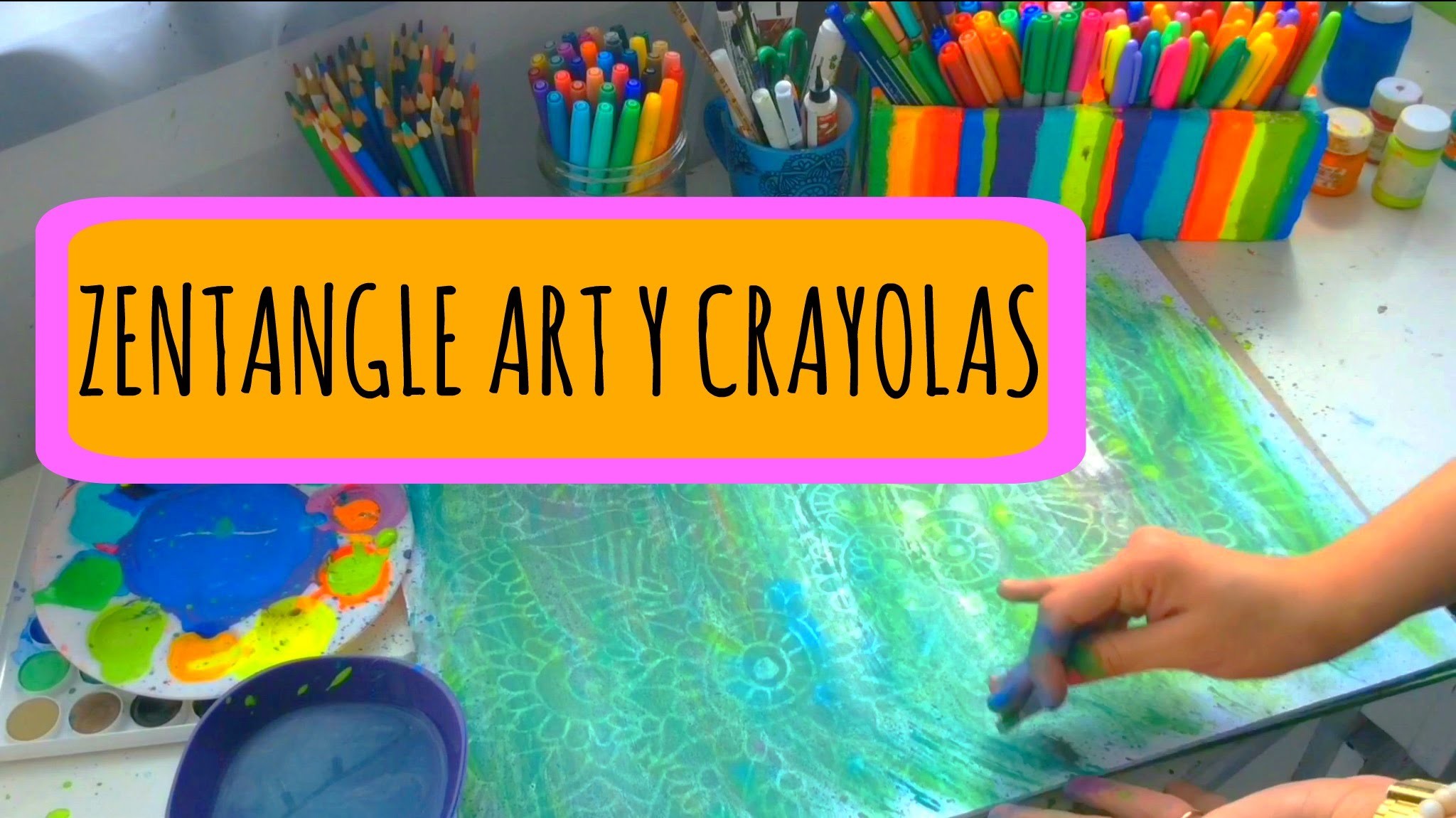 Técnica de Crayolas con Acrílicos! Zentangle Art