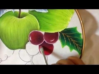 Pintura en tela uvas de nochebuena azul # 5 con cony