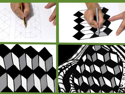 Cómo dibujar cubos para Zentangle o doodle art