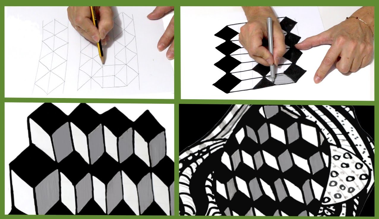 Cómo dibujar cubos para Zentangle o doodle art