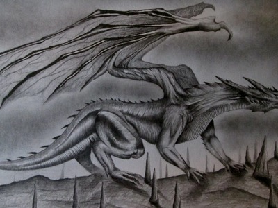 Cómo dibujar un dragón realista a lápiz paso a paso, dibujando dragones