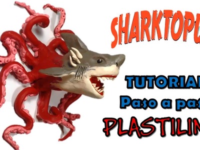 Como hacer un tiburon pulpo de Plastilina. How to make a shark octopus with clay
