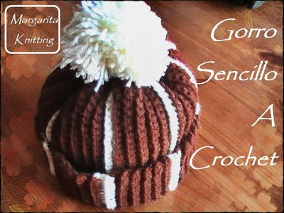 Gorro sencillo a crochet (zurdo)