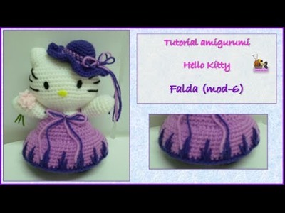Tutorial amigurumi Hello Kitty - Falda (mod-6)
