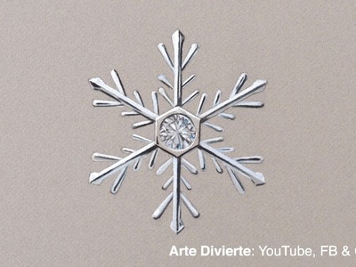 Cómo dibujar un copo de nieve - Adorno navideño con diamante