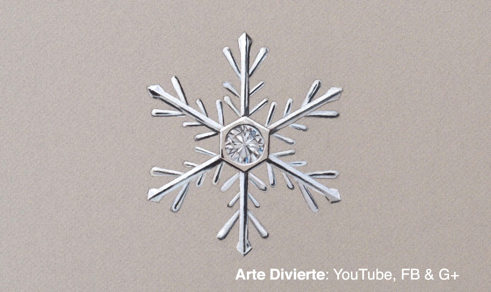 Cómo dibujar un copo de nieve - Adorno navideño con diamante