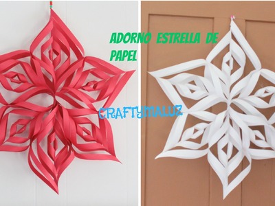♥DIY: ADORNO NAVIDEÑO PARA DECORAR- Estrella. copo de nieve de papel. Manualidades para Navidad