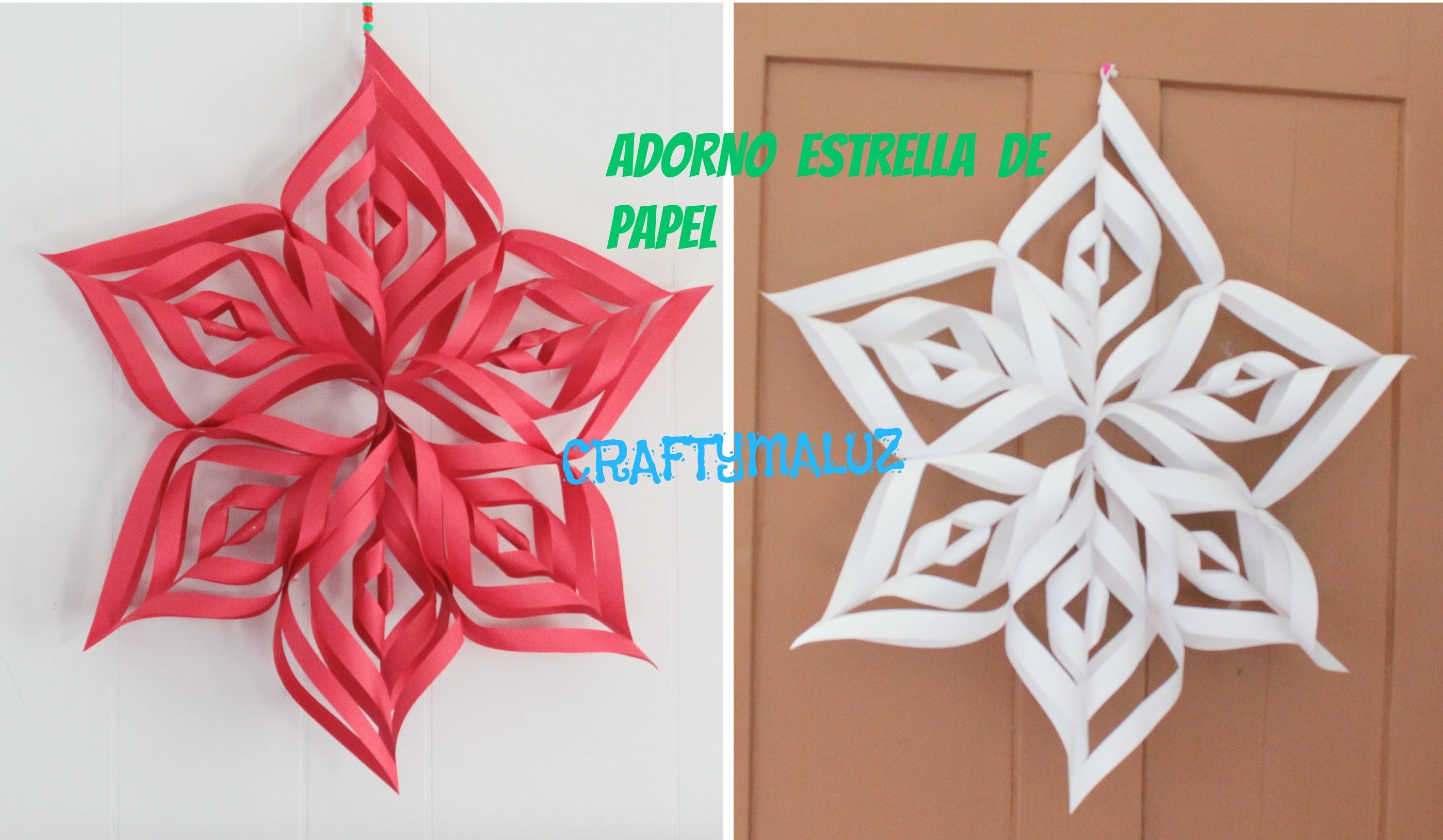 ♥DIY: ADORNO NAVIDEÑO PARA DECORAR- Estrella. copo de nieve de papel. Manualidades para Navidad