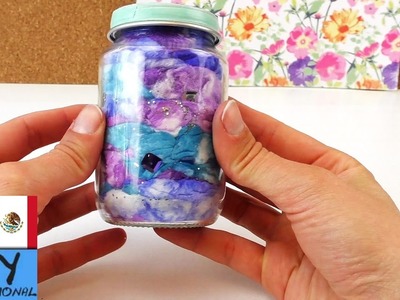 Galaxia dentro de un frasco de vidrio – Vaso colorato decoración tutorial
