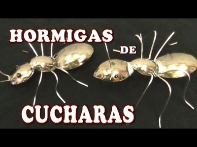 HORMIGAS HECHAS CON CUCHARAS PLASTICAS - ANTS MADE WITH PLASTIC SPOONS