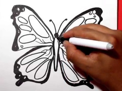 How to draw a butterfly -comodibujar una mariposa- como hacer una mariposa - dibujos para colorear