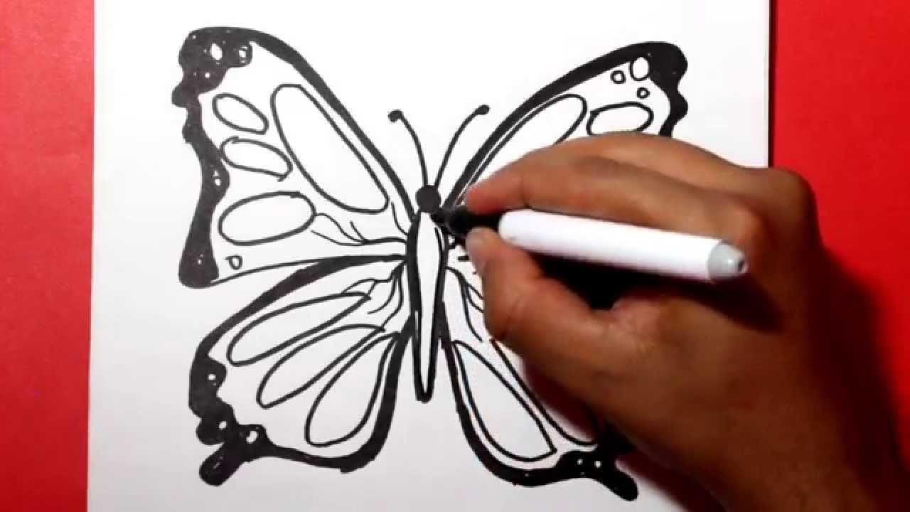 How to draw a butterfly -comodibujar una mariposa- como hacer una mariposa - dibujos para colorear