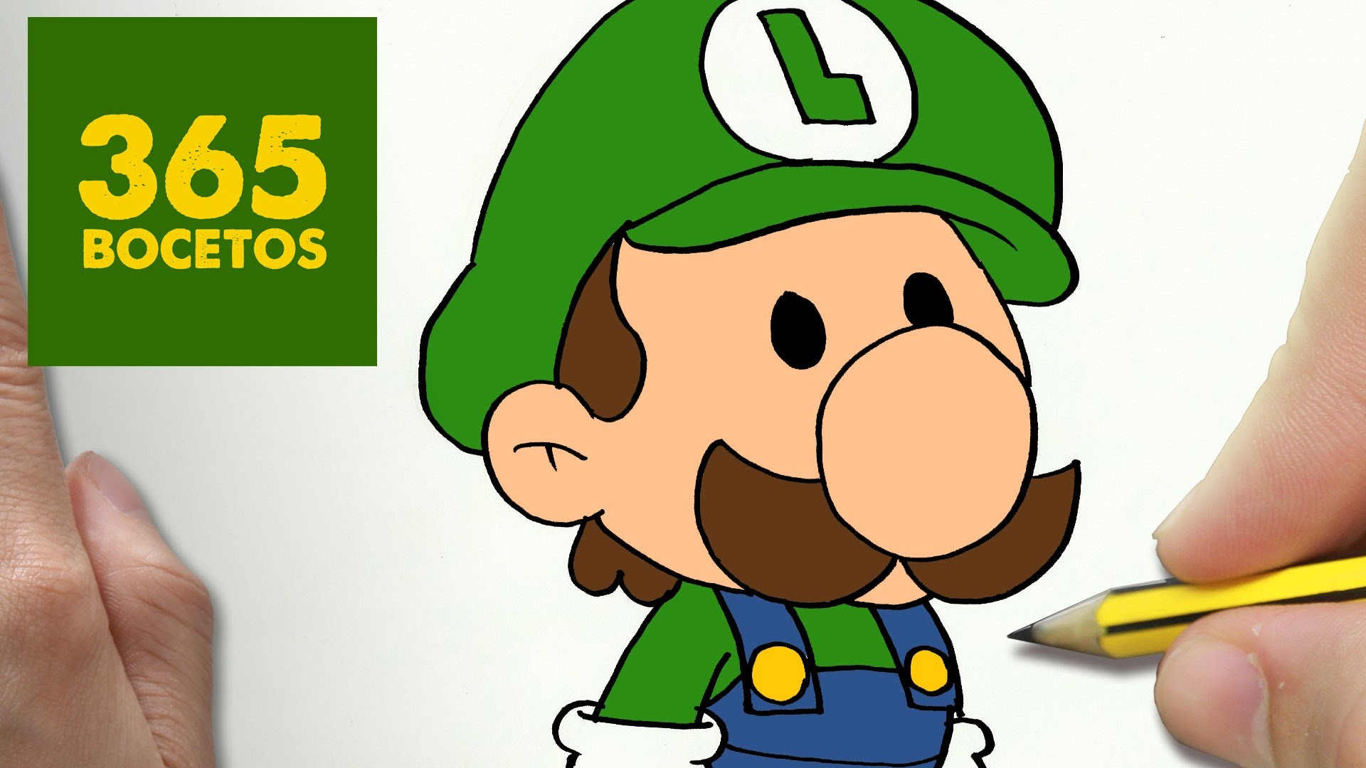 COMO DIBUJAR LUIGI KAWAII PASO A PASO - Dibujos kawaii faciles - How to draw a Luigi