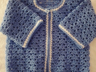 Jersey o chambrita de bebe a crochet #tutorial #DIY 2 parte