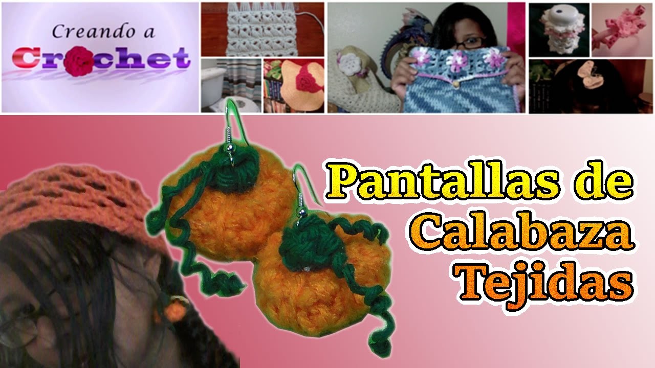 Pantallas o Aretes de Calabacita en Amigurumi
