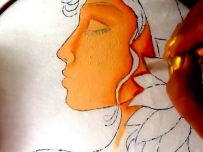 Pintura en tela rostro girasoles # 1 con cony