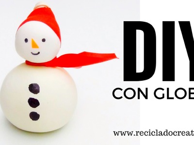 DIY Muñeco de nieve SNOWMAN con globos y sal - Manualidades para navidad con niños