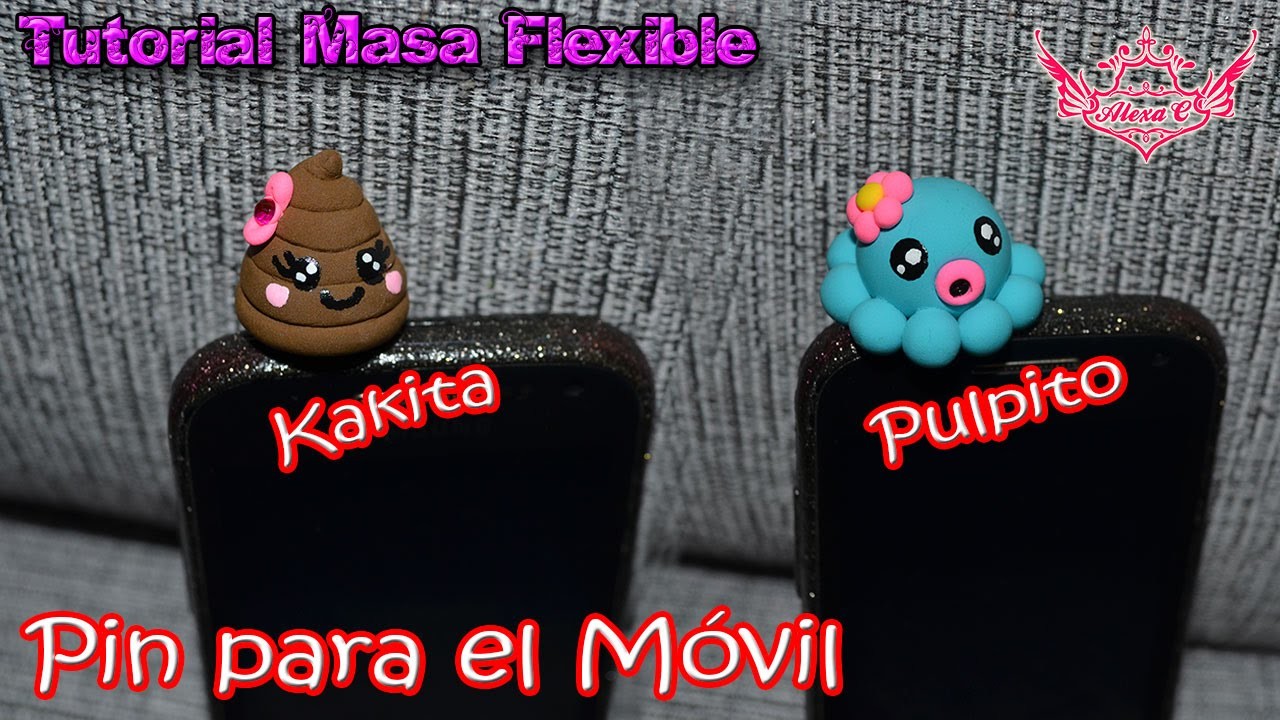 ♥ Tutorial: Accesorio para el Móvil (Kakita y Pulpo Kawaii) de Masa Flexible ♥