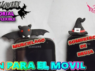 ♥ Tutorial Halloween: Accesorio para el Móvil (Murciélago y Sombrero de bruja) de Masa Flexible ♥