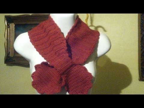 Bufanda a crochet con enlace de moñito. 3a. Parte.
