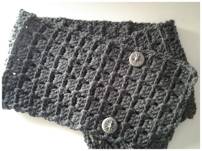Bufanda con botones muy fácil a crochet #tutorial # DIY
