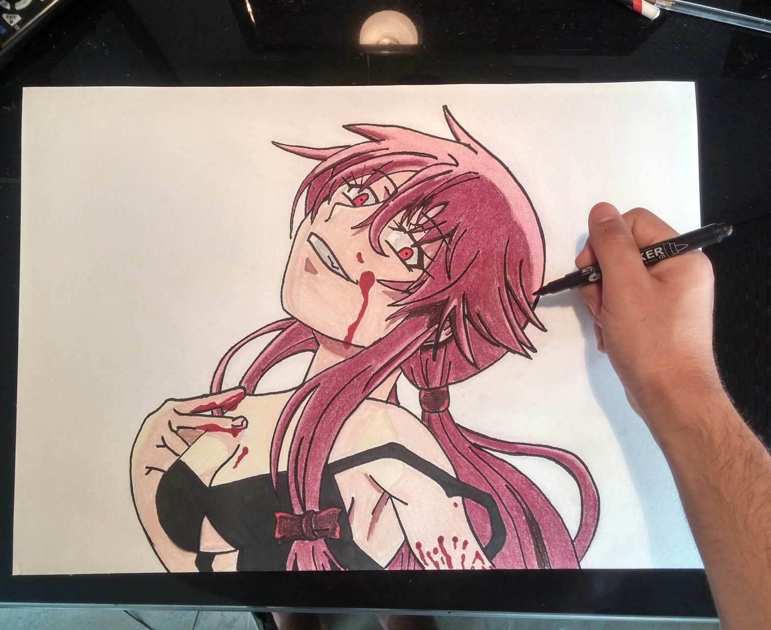 Cómo dibujar a Yuno Gasai (Mirai Nikki) | How to draw Yuno Gasai