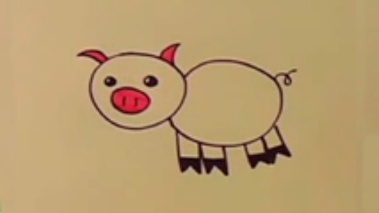Cómo dibujar un cerdo con los niños paso a paso