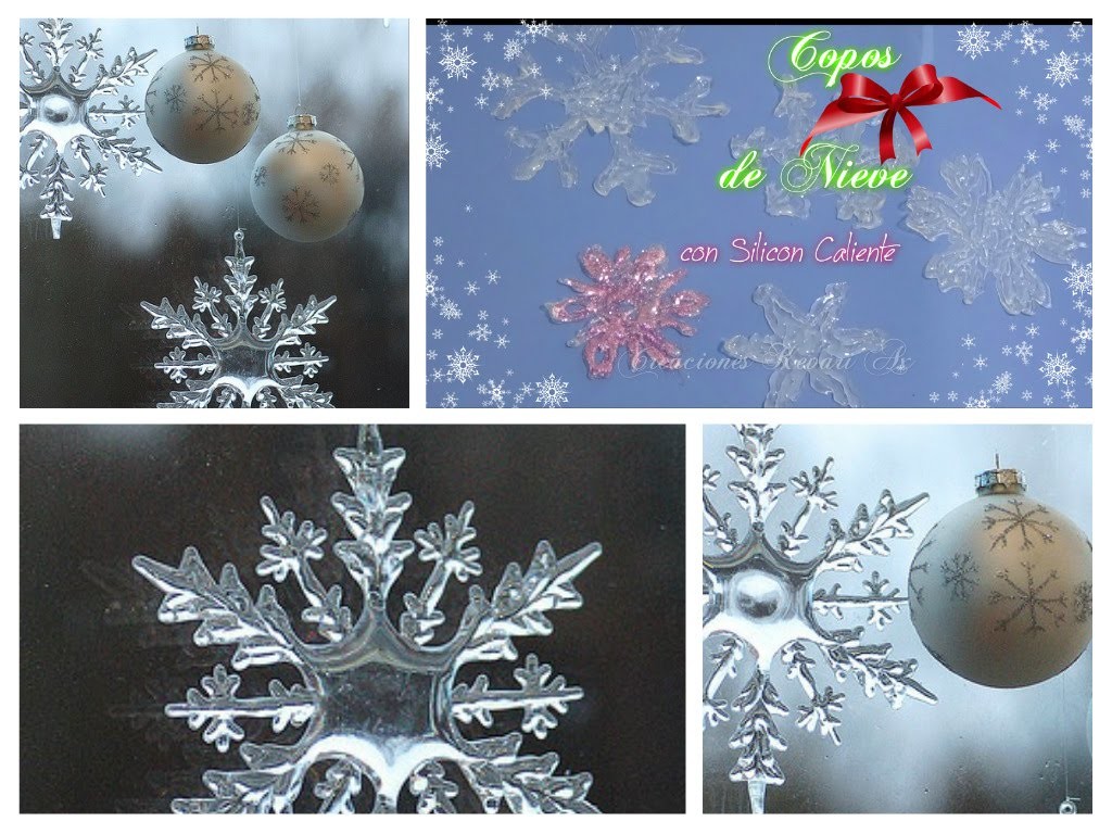 Copos de Nieve con Silicon Caliente  Decoración para el árbol de Navidad ❄ DIY hot glue Snowflakes