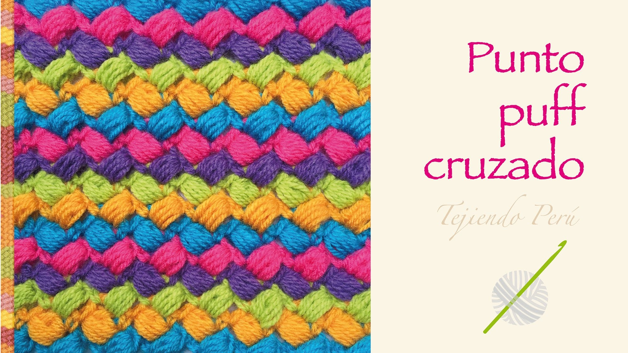 Crochet divertido paso a paso: punto puff cruzado de colores!