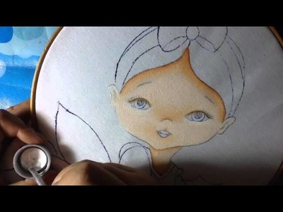 Pintura en tela niña nochebuena # 1 con cony
